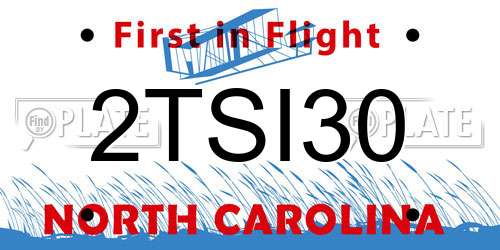2TSI30 North Carolina License Plate
