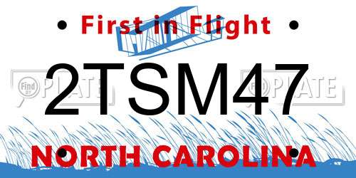 2TSM47 North Carolina License Plate