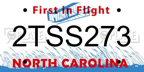 2TSS273 North Carolina License Plate