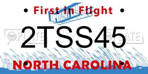 2TSS45 North Carolina License Plate
