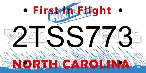 2TSS773 North Carolina License Plate