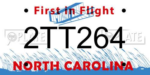 2TT264 North Carolina License Plate