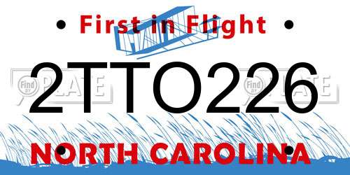 2TTO226 North Carolina License Plate