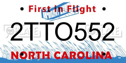 2TTO552 North Carolina License Plate