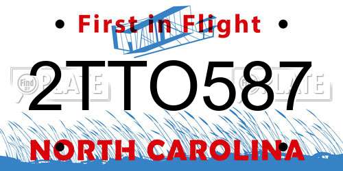 2TTO587 North Carolina License Plate
