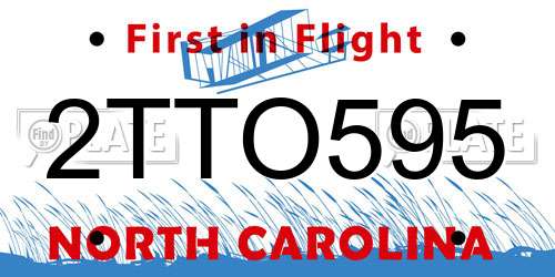 2TTO595 North Carolina License Plate