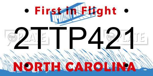2TTP421 North Carolina License Plate