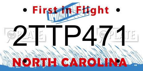 2TTP471 North Carolina License Plate