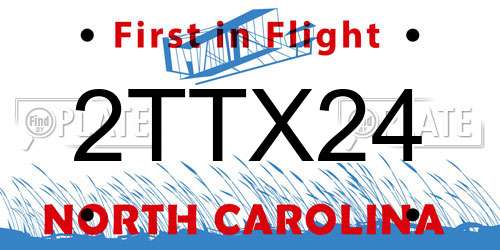 2TTX24 North Carolina License Plate