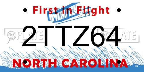 2TTZ64 North Carolina License Plate