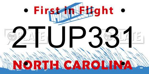 2TUP331 North Carolina License Plate