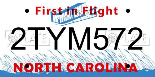 2TYM572 North Carolina License Plate