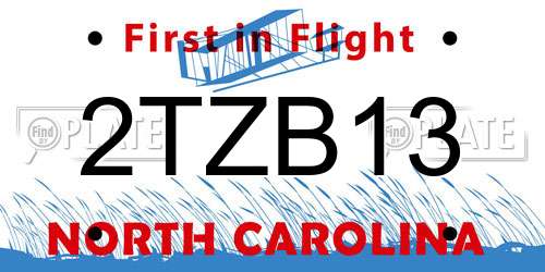 2TZB13 North Carolina License Plate