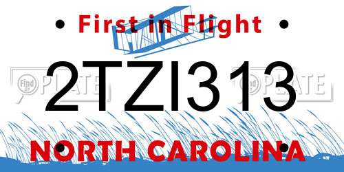 2TZI313 North Carolina License Plate