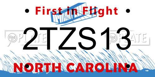 2TZS13 North Carolina License Plate