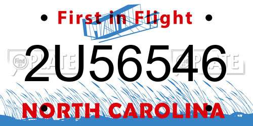 2U56546 North Carolina License Plate