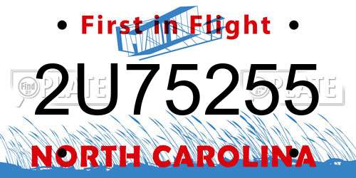 2U75255 North Carolina License Plate
