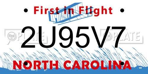 2U95V7 North Carolina License Plate