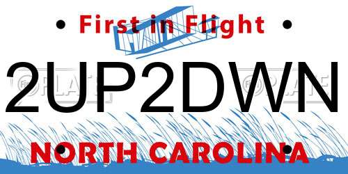 2UP2DWN North Carolina License Plate