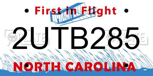 2UTB285 North Carolina License Plate