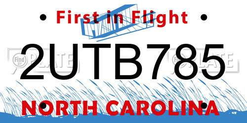 2UTB785 North Carolina License Plate