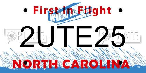 2UTE25 North Carolina License Plate