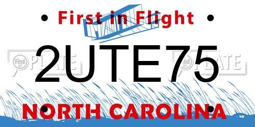 2UTE75 North Carolina License Plate