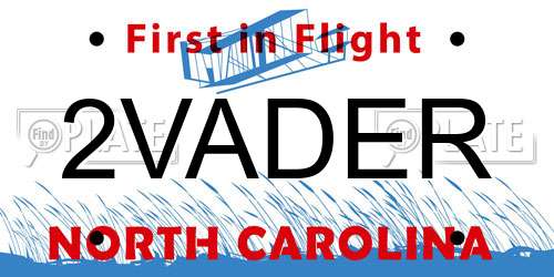 2VADER North Carolina License Plate