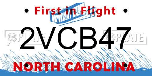 2VCB47 North Carolina License Plate