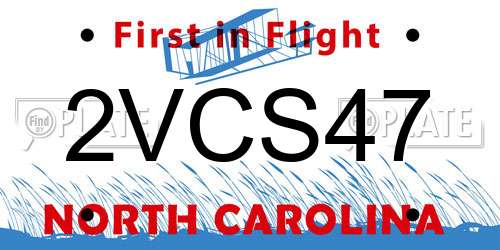 2VCS47 North Carolina License Plate