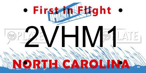 2VHM1 North Carolina License Plate