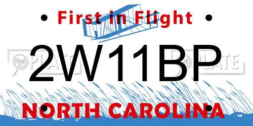 2W11BP North Carolina License Plate