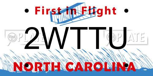 2WTTU North Carolina License Plate