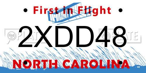 2XDD48 North Carolina License Plate