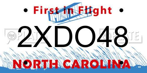 2XDO48 North Carolina License Plate