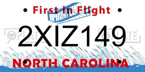 2XIZ149 North Carolina License Plate