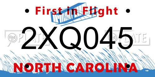 2XQ045 North Carolina License Plate