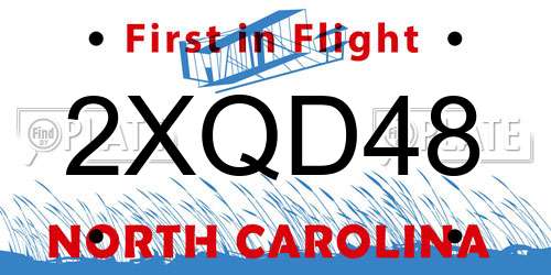 2XQD48 North Carolina License Plate