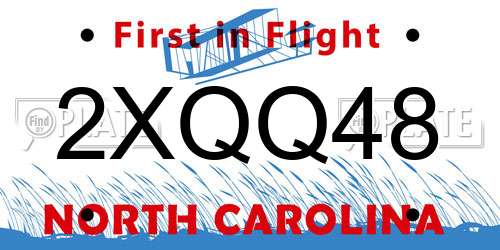 2XQQ48 North Carolina License Plate