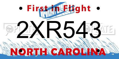 2XR543 North Carolina License Plate