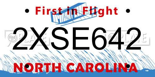 2XSE642 North Carolina License Plate
