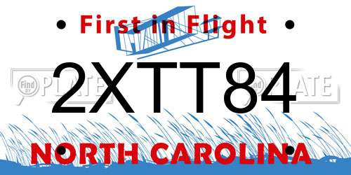 2XTT84 North Carolina License Plate