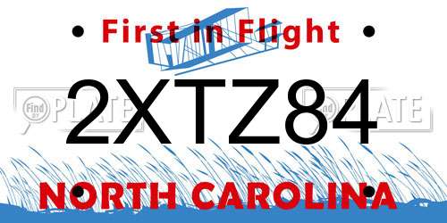 2XTZ84 North Carolina License Plate