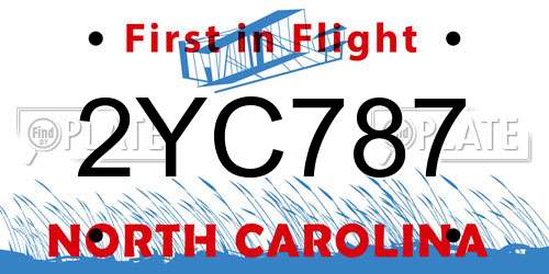 2YC787 North Carolina License Plate