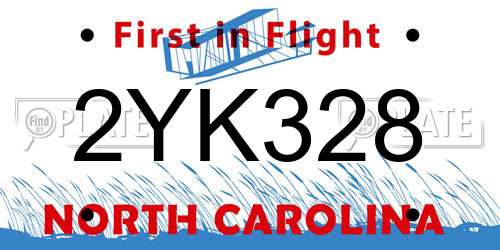 2YK328 North Carolina License Plate