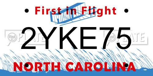 2YKE75 North Carolina License Plate