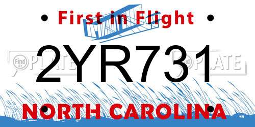 2YR731 North Carolina License Plate