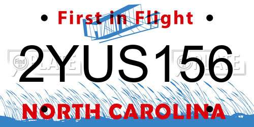 2YUS156 North Carolina License Plate