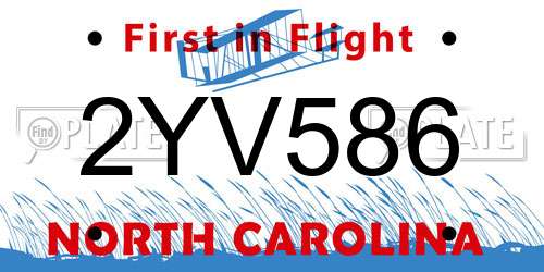 2YV586 North Carolina License Plate