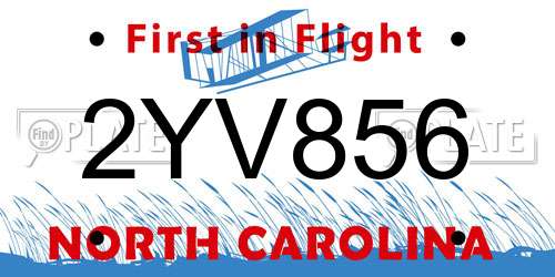 2YV856 North Carolina License Plate